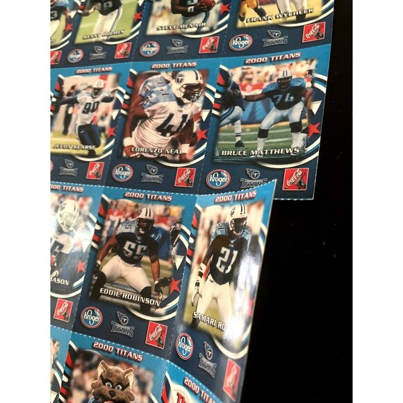 Vtg 2000 Tennessee Titans Coca Cola Coke Kroger Promo Sheet of Football 15 Cards - Picture 3 of 5